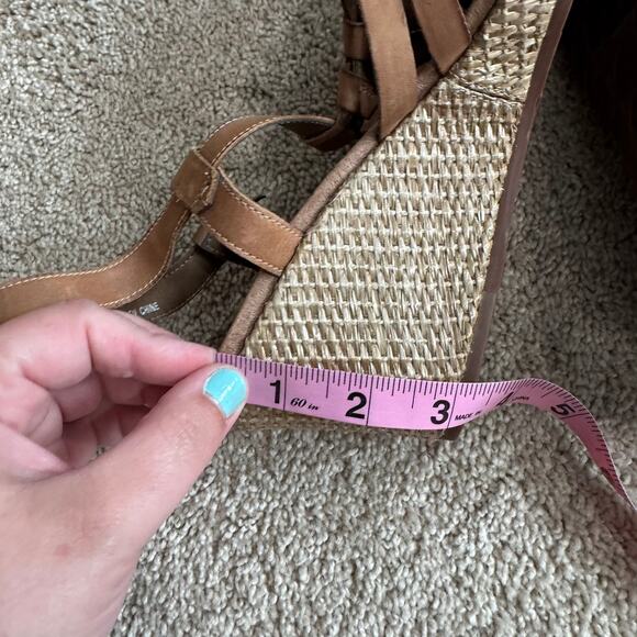 Cobb Hill Gladiator Ankle Strap Wedges Sandals Women's Size 9.5 Light Brown Cage - Picture 6 of 10